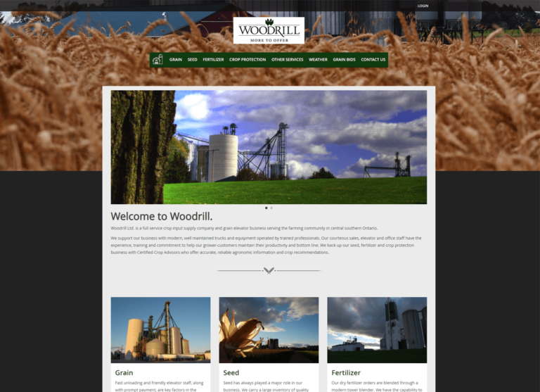 Woodrill farms custom website design services Guelph