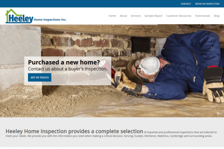 Heeley Home Inspections custom web design services
