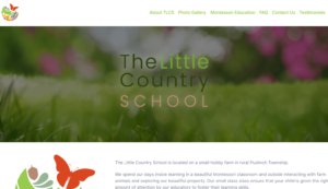 Lunarstorm's web design for The Little Country School as viewed on a desktop computer.