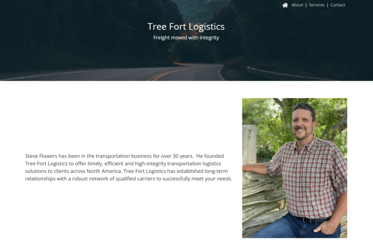 screenshot of web design created by Lunarstorm Technologies for Tree Fort Logistics